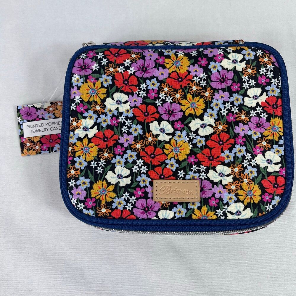 New Brighton Painted Poppies jewelry case floral travel organizer